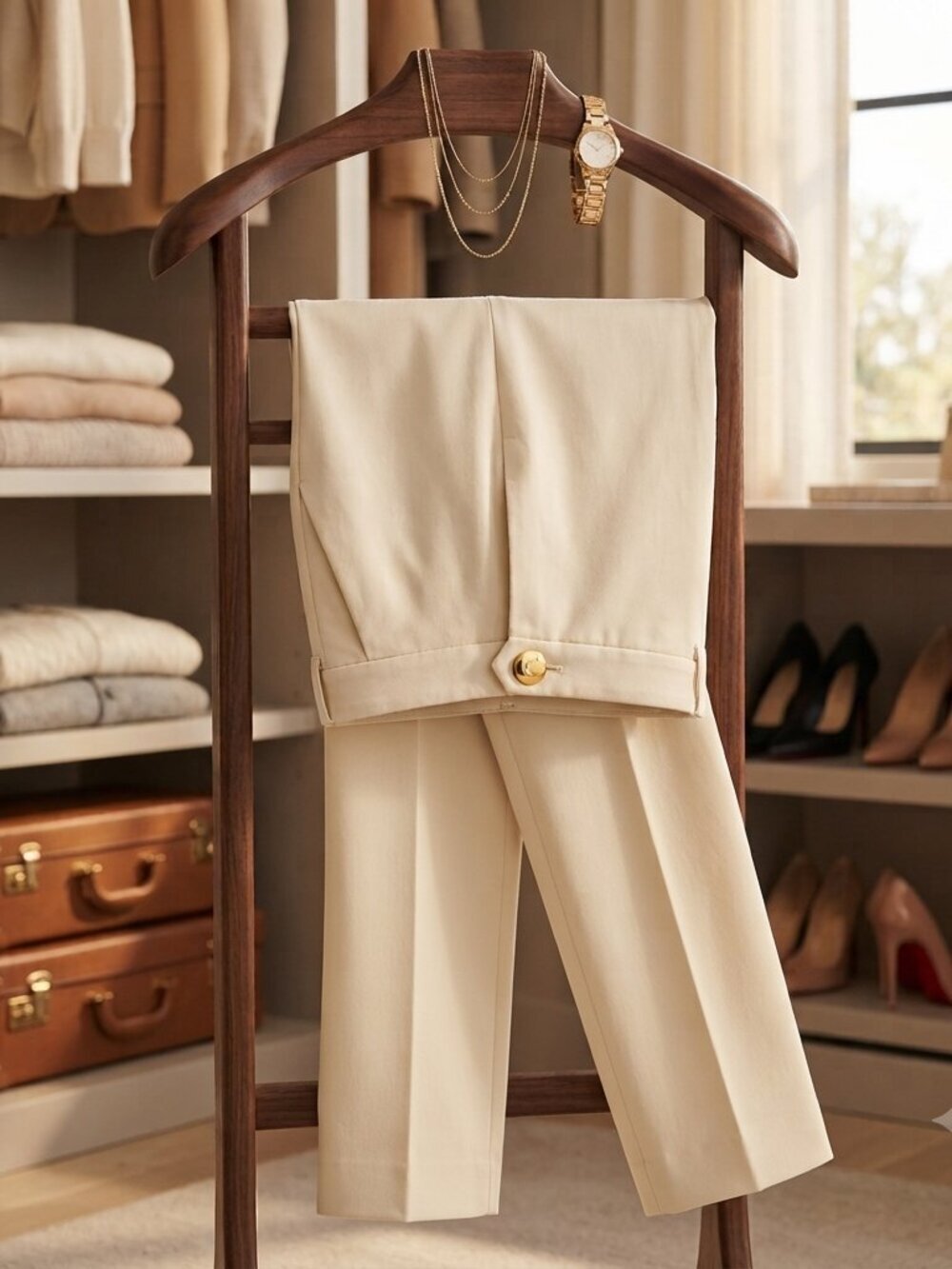 Calvin Klein Cream Straight Leg Stretch Pants Size 8 Petite - Picture 11 of 13